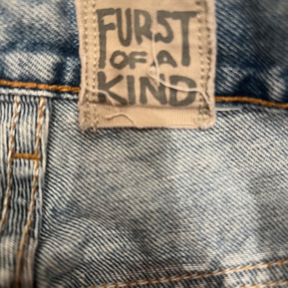 NWOT: FIRST OF A KIND distressed denim mini skirt, Size 26 - Picture 3 of 5